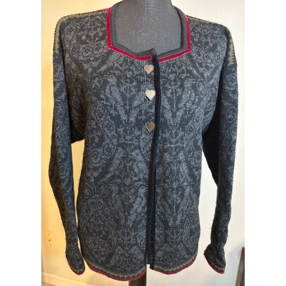 OLEANA Authentic Norwegian Luxurious Wool Cardigan High-End Nordic Knitwear SZ M - Picture 2 of 13